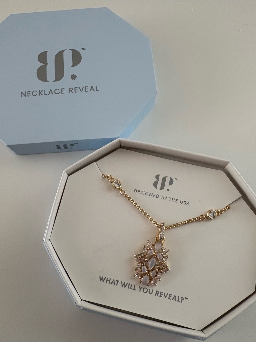 Bomb Party Extra Is Always Welcome Necklace NK51795 Moonstone Gold Plating